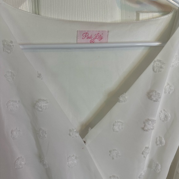 Pink Lily Picture perfect moments white dress Size 2x - Picture 3 of 5